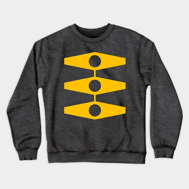 Abstract Eyes in Warm Yellow Crewneck Sweatshirt by VrijFormaat